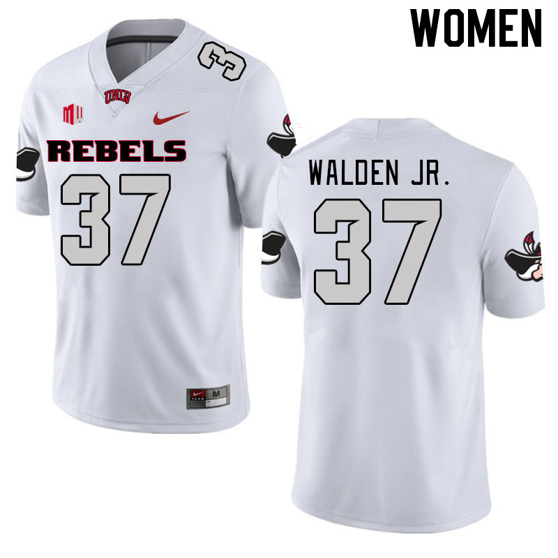 Women #37 Davone Walden Jr. UNLV Rebels 2023 College Football Jerseys Stitched-White - Click Image to Close